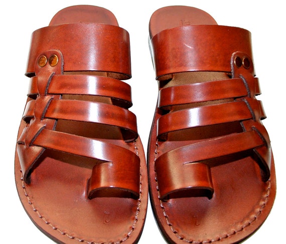 Brown Skate Leather Sandals For Men & Women Handmade Unisex