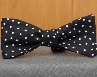 Black and White Formal Polka Dot Bow Tie