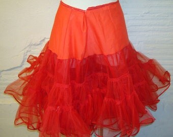 Red Crinoline Vintage Super Full Crinoline Petticoat