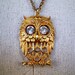 Vintage 1970s Gold tone Owl Eyes Necklace