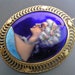 Reserved Antique Pin Brooch Art Nouveau Portrait Enamel 14kt Gold Huge Pendant 4 Necklace