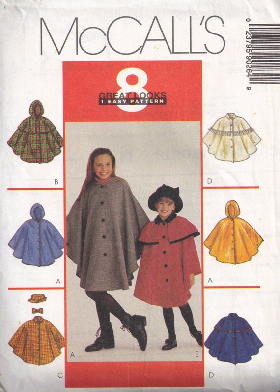McCalls 9026 Girls Cape Capelet and Hat Pattern by PeoplePackages