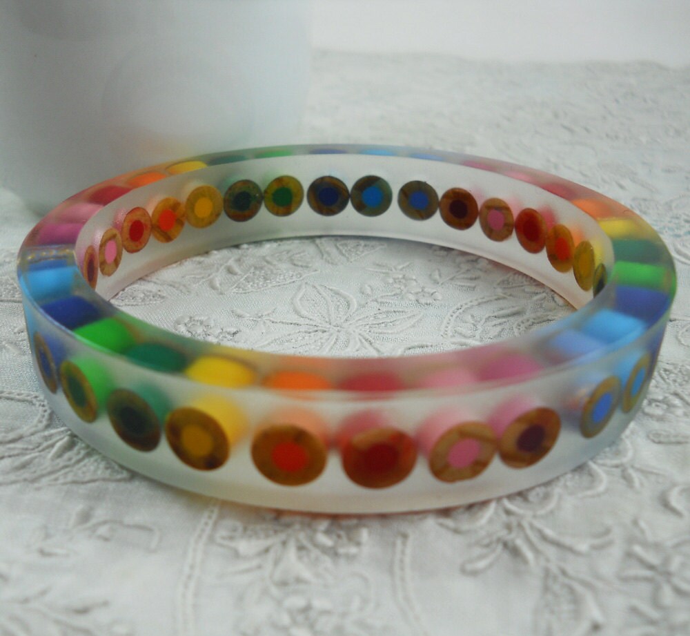 Resin Bangle Jewelry Colored Pencil Teacher Bracelet