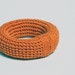 Cotton yarn crocheted bracelet, orange bangle, crochet jewelry