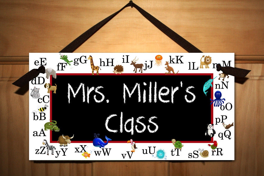 Teacher S Animal Alphabet Classroom DOOR SIGN Present Gift