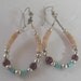 Beautiful Vintage Pierced Earrings - Dangle Earrings - Turquoise - MOP Hesithi - Blood Red Semi Precious Stones - Sterling Silver