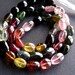 Multi tourmaline smooth polished oval beads- 8-9mm- 7 inch