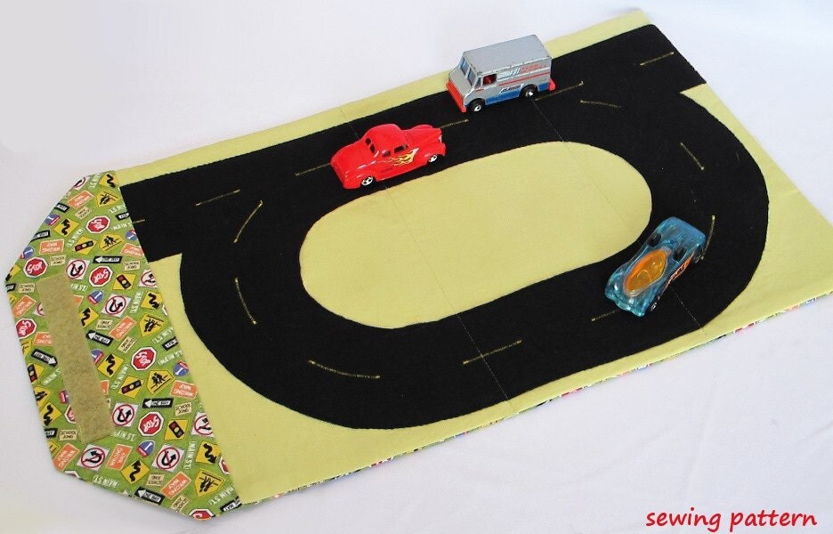 Toy Car Track and Tote Play Mat immediate download of PDF