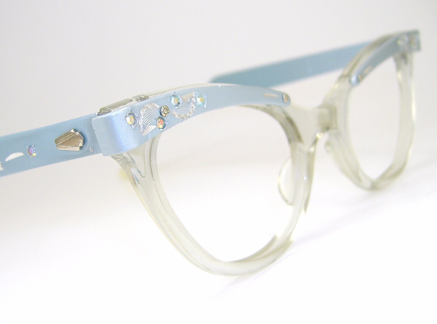 Vintage Blue 50s Cat Eye Glasses Eyeglasses by Vintage50sEyewear