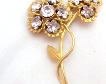 Sparkling Flower Rhinestone Pin