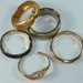 Vintage Five Bracelet Lot Gold Tone Bangle Cuff Bracelet Enameled Destash