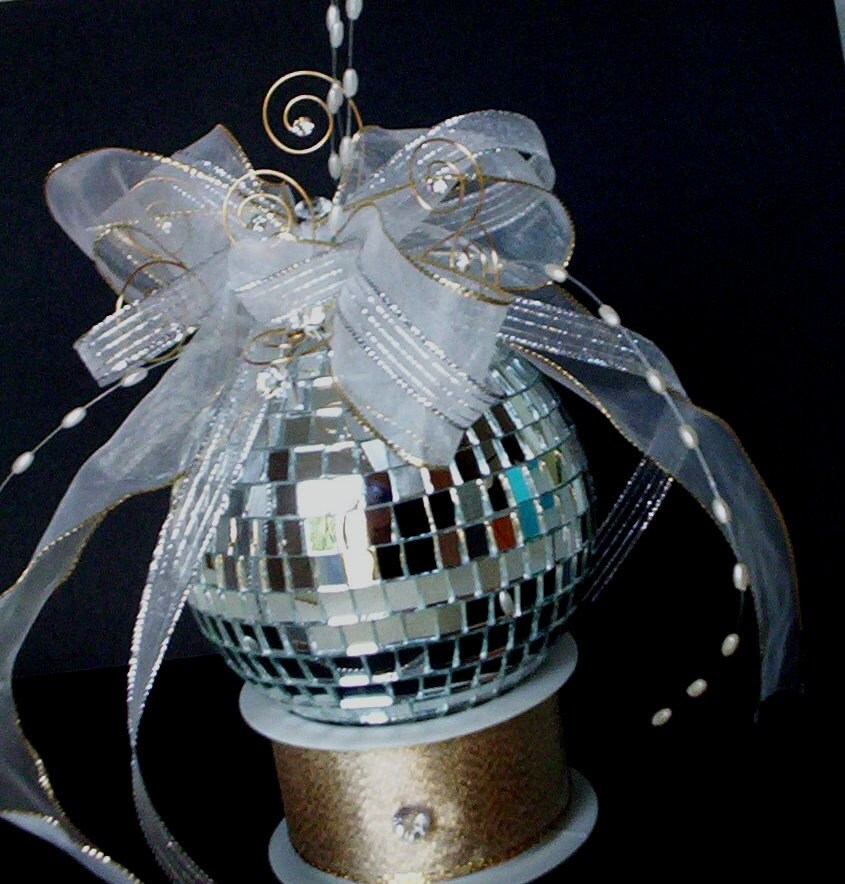 Birthday Mirror Ball Cake Topper Unique Bridal Wedding