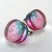 Summer Allium Bright Pink Flower Earring Studs