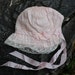 Vintage Pink Baby Bonnet with Lace Trim