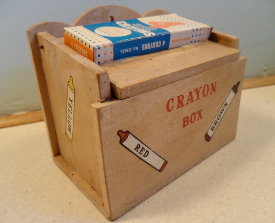 Wood Crayon Box by LePinkChandelier on Etsy