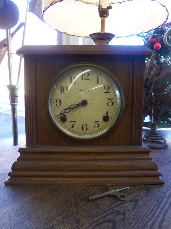 Antique Ingraham Mantle Clock With Key from Rustysecrets