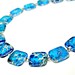 Silver Blue Necklace - Imperial Jasper with Smoky Gray Austrian Crystals Toggle Closure by Mei Faith