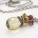 Champagne necklace. Golden brown garnet necklace. Wire wrapped sterling silver jewelry. Champagne quartz necklace