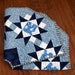 Quilted Christmas Tree Skirt, Blue Snowmen, 40 diameter