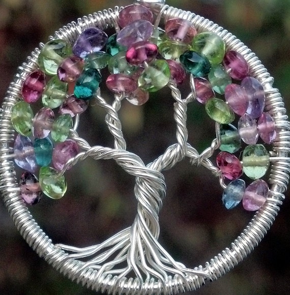Tiny Tourmaline Tree of Life Pendant