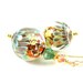 Autumn Earrings, Flower Earrings, Copper Gold Green Glass Earrings, Fall Earrings, Lampwork Earrings, Gold Filled - Changing Seasons