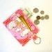 Change Purse Amy Butler Fabric Passion Lily Zipper Coin Purse Card Slot Key Ring Fob Soul Blossoms Cerise Pink Handmade