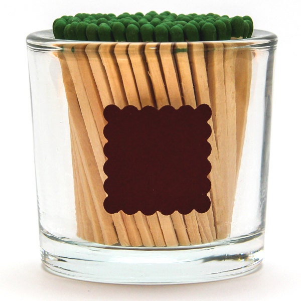 Cylinder Vase Glass Match Holder Scalloped Square Striker