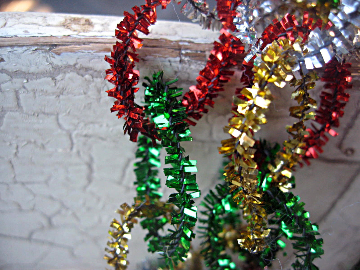 Vintage Christmas garland tinsel pipe by LittleBeachDesigns