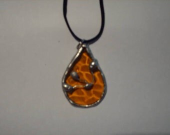 Stained Glass Gold Teardrop Pendant