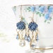 Vintage Chandelier Jewel and Flower Earrings - Whimsical - Bridal - Bridesmaid