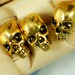 LAST 10 Large Hole Gold Skull 12mm Beads 3D Side Hole (P1024)
