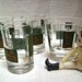 Four Vintage Egyptian Drinking Glasses, Cocktails, Orange Juice Whiskey, Barware, 30s retro King Tut, Mid Century, Walk Like An Egyptian