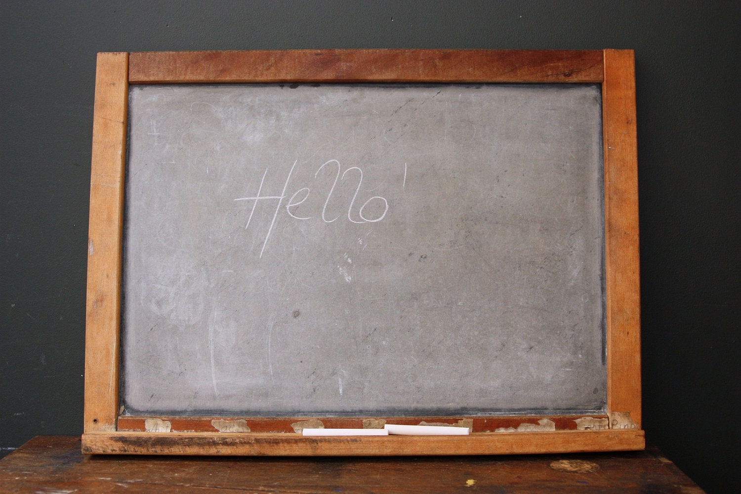 Vintage Slate Chalkboard with Shelf 22 x 16