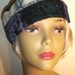 Vintage Hat Barkcloth an Crushed Embossed Velvet Reversible Skull Cap 1920s Style