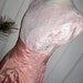 Vintage 1980s Party Dress Taffeta Lace Formal Wedding Prom Gown Pale Pink Apricot Iridescent