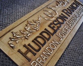 Personalized Wedding Gift Family Name Signs 3D Wood Signs Lovejoystore Ranch Christmas Gift Stall Barn Ranch Plaque Horse Barn Horseshoes