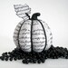 Poe Pumpkin Black and White, decoupage, Halloween, The Raven, macabre, goth, ooak