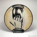 Panic Button, decoupage glass plate, home decor, office decor, humor, pointing finger, housewares