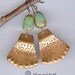 Turquoise Earrings w- Textured Copper, Tribal Bohemian Jewelry, Turquoise Dangle Earrings, Artisan Metalwork Jewelry