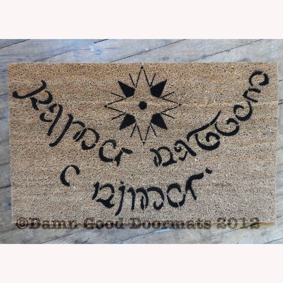 Speak Friend and Enter Elvish Wood Engraved Sign. LOTR decor – Okie Original