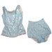 1950s Pin Up Dance Set - Vintage 50s Burlesque Dancer Costume Blue Showgirl Set S - WINTER SKY