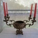 Metal candelabra centerpiece fruit bowl gold