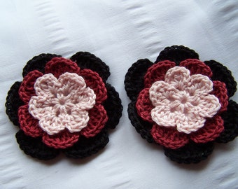 Crocheted flower motif 2.5 inch cotton