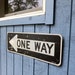 One Way Metal Street Sign Large 3 Foot Black and White Old Retired Road Sign for Dorm Room or Student Room - Road Salvage
