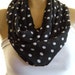 Classy Polka Dots...Black and White... .Necklace scarf..Infinity scarf..Tube version