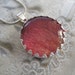 Fire And Ice Ombre Rose Petal Beneath Glass-Pressed Flower Crown Pendant-Symbolizes Unity
