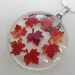 Falling Autumn Leaves-Limited Edition No.1-Glass Necklace Pendant-Miniature Maple Leaves Cut From Real Autumn Maple Leaves-Symbol for Canada