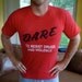 Vintage DARE To Resist Drugs - red tee medium