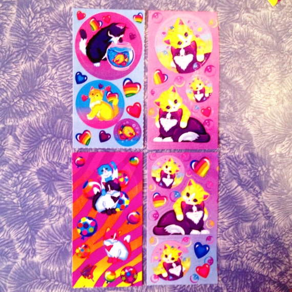 Vintage Lisa Frank Stickers Cats and Kittens by ElegantJunk