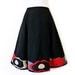 SALE Vintage 80s Skirt EMPORIO ARMANI Black Floral Applique Red Grey Wool Knee Skirt Made in Italy